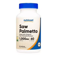 NUTRICOST - Suplemento Saw Palmetto 1000mg Con 60 Servicios Para 2 Meses Sabor Sin Sabor