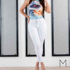 MUZANO JEANS - Jean Skinny Connie blanco