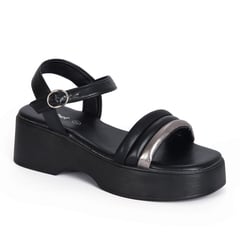 STHEF - Sandalia casual para mujer - NEGRO