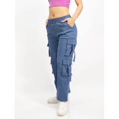 TENKI - Pantalón Multicargo para Mujer Stretch Spandex de pierna ancha