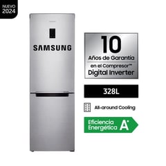 SAMSUNG - Refrigeradora All Around Cooling 328Lt Plateada RB33J3230SAPE