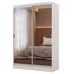 MADESA - Ropero Max 2 Puertas Corredizas Con Espejos Blanco