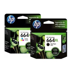 HP - Kit Tinta 664XL Negro Tricolor