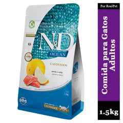 ND - Comida Gato Adulto Castrado N&D Ocean Salmón y Melón 1.5 kg