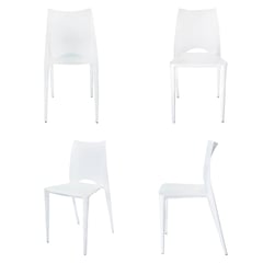 ARKIMUEBLES - Silla de polipropileno modelo Valerie blanco - set x 4 sillas