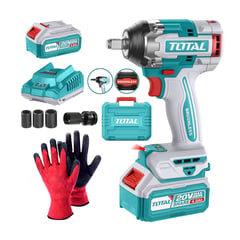 TOTAL TOOLS - LLAVE DE IMPACTO TOTAL 500NM X2 BATERÍAS 4AH TIWLI2050 +ACCESORIOS