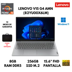 LENOVO - LAPTOP V15 G4 AMN AMD RYZEN 5-7520U 8GB RAM 256GB SSD 156 FHD FREEDOS