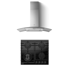 KITCHEN STUDIO - COMBO COCINA EMPOTRABLE KSCG603RX1BRBL - CRISTAL NEGRO + CAMPANA DECORATIVA CIRCUS