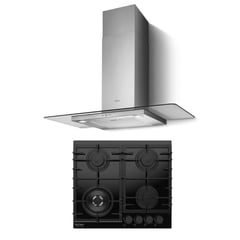 KITCHEN STUDIO - COMBO COCINA EMPOTRABLE KSCG603RX1BRBL - CRISTAL NEGRO + CAMPANA DECORATIVA TRIBE