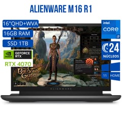 Laptop Alienware m16 R1, Intel i7-13va Gen. Ram 16GB, SSD 1TB, RTX 4070, 16 QHD+, Win 11 Home