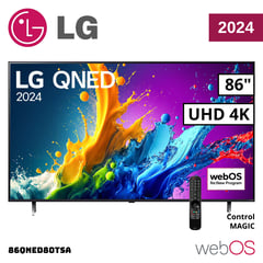 LG - TELEVISOR 86 QNED SMART TV THINQ AI WEBOS HUB 4K UHD 2024 - 86QNED80TSA