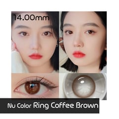 NU COLOR - Lentes de contacto grandes Ring Coffee Brown 14.00