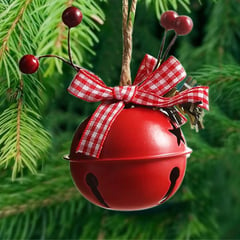 GENERICO - Cascabeles Navidad Rojos Arbol Adornos - Miden 12 cms