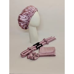 GENERICO - SET DE GORRO DE SATIN + ONDULADOR SIN CALOR MALVA