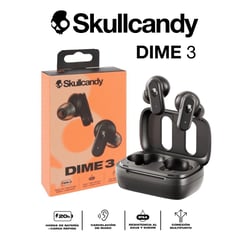 SKULLCANDY - Dime 3 Audífonos Bluetooth 5.3 TWS Black - No jib true