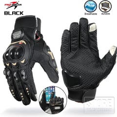 GENERICO - GUANTES MOTO PROBIKER CON PROTECTORES TACTIL NEGRO - TALLA M