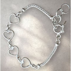 GENERICO - PULSERA PLAT CORAZONES