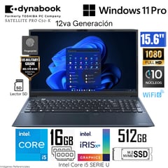 TOSHIBA - Laptop Dynabook Satallite Pro C50-K Intel Core i5 1235U 16GB RAM 512GB SSD PSY19U-0FH035 WIND 11