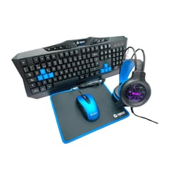 TEROS - Kit gamer TE-4050B 4 EN 1 - teclado mouse headset mouse pad