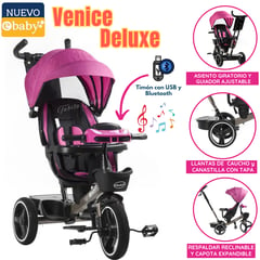 EBABY - Triciclo para niños musical Venice Rosado