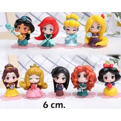 GENERICO - PRINCESAS DISNEY 9 UNID CHIBIS