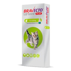 BRAVECTO - PLUS 112.5 MG PARA GATOS 1.2 A 2.8 KG