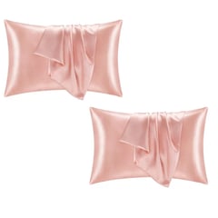 100 PERCENT - Funda Cobertor De Almohada Seda Anti Acne Granos Rosa x2