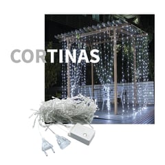 GENERICO - Cortina led 3x2 cable transparente luces blanca