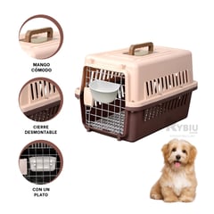 RYBIU IMPORT - Caja Resistente para Mascota L60 en Marron Y+Gift Stickers