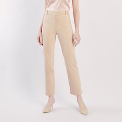 CAMILA VIALI - Pantalón pia beige largo para mujer