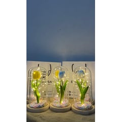 GENERICO - Flor artificial decorativa con luz led