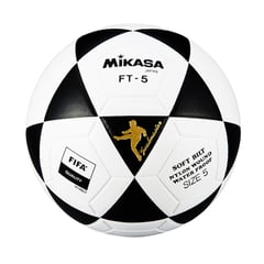 MIKASA - PELOTA FUTBOL CUERO FT-5 BLANCO NEGRO