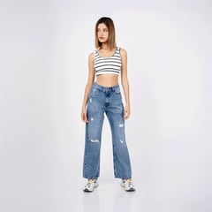 LIBAAX - BAGGY JEAN CON RASGADOS EN LA PIERNA OVERSIZE