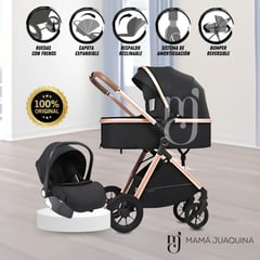 KIDDO - Coche Moisés de Lujo «CLOUIS» Edición Limitada Black