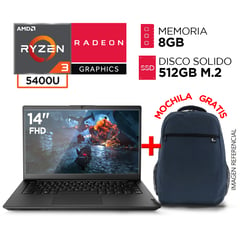 Laptop Ryzen 3 5400u 8gb Ssd M.2 512gb 14 Fhd + Mochila