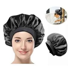 MORITA BAG STORE - GORRO DE SATIN PARA DORMIR CABELLO LISO Y RIZADO EVITA ENREDOS NEGRO