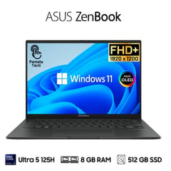 ASUS - LAPTOP ZENBOOK 14 OLED Q415MA-U5512 INTEL CORE ULTRA 5 125H 8GB 512GB 14″ OLED TOUCHSCREEN W11