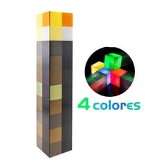 OEM - LAMPARA ANTORCHA MINECRAFT - LED 4 COLORES / RECARGABLE USB