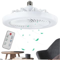 ORANGE - Ventilador de Techo 3 Aspas con Foco Tipo LED Luz Fría 25W + Control