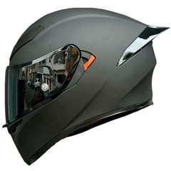 GENERICO - CASCO MOTO NEGRO MATE DOBLE VISOR Y CERTIFICADO - TALLA M