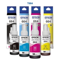 EPSON - Kit tintas t664 colores negro cyan magenta y amarillo