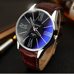 YAZOLE - RELOJ HOMBRE CORREA DE CUERO GENUINO YASOLE