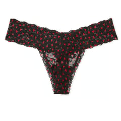 VICTORIA'S SECRET - CALZON O TRUZA TANGA DE ENCAJE VICTORIA SECRET CORAZONES TALLA S