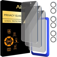 GENERICO - Mica Vidrio templado Anti espia+protector de camara x3 iPhone 16 plus