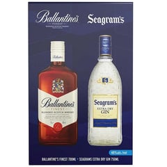 BALLANTINES FINEST - Whisky 700ml + Gin Seagrams