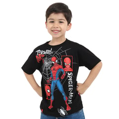 MARVEL - POLO BAS MC NIÑO SPIDER-MAN NEGRO