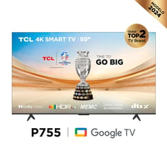 TCL - Televisor Smart UHD 4K 50 Google TV 50P755 Nuevo Modelo - Negro