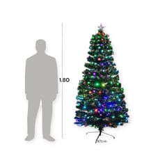 GENERICO - Árbol De Navidad Fibra Óptica 1.80 CM Multicolor Brillante