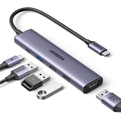 UGREEN - Adaptador Usb-c Hub 5 En 1, 1 Hdmi 4k, 3 Usb, 1 Type-c 100w