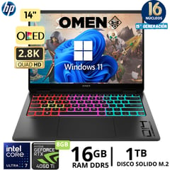 HP - Laptop Omen Gaming 14-FB0001LA CORE ULTRA 7- 155H, 14""OLED, Ram 16Gb, SSD 1Tb, Windows 11